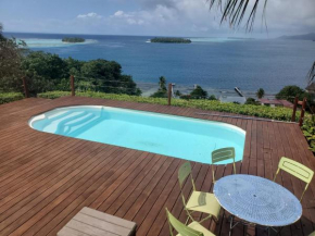 Villa en petite hauteur avec piscine, magnifique vue lagon